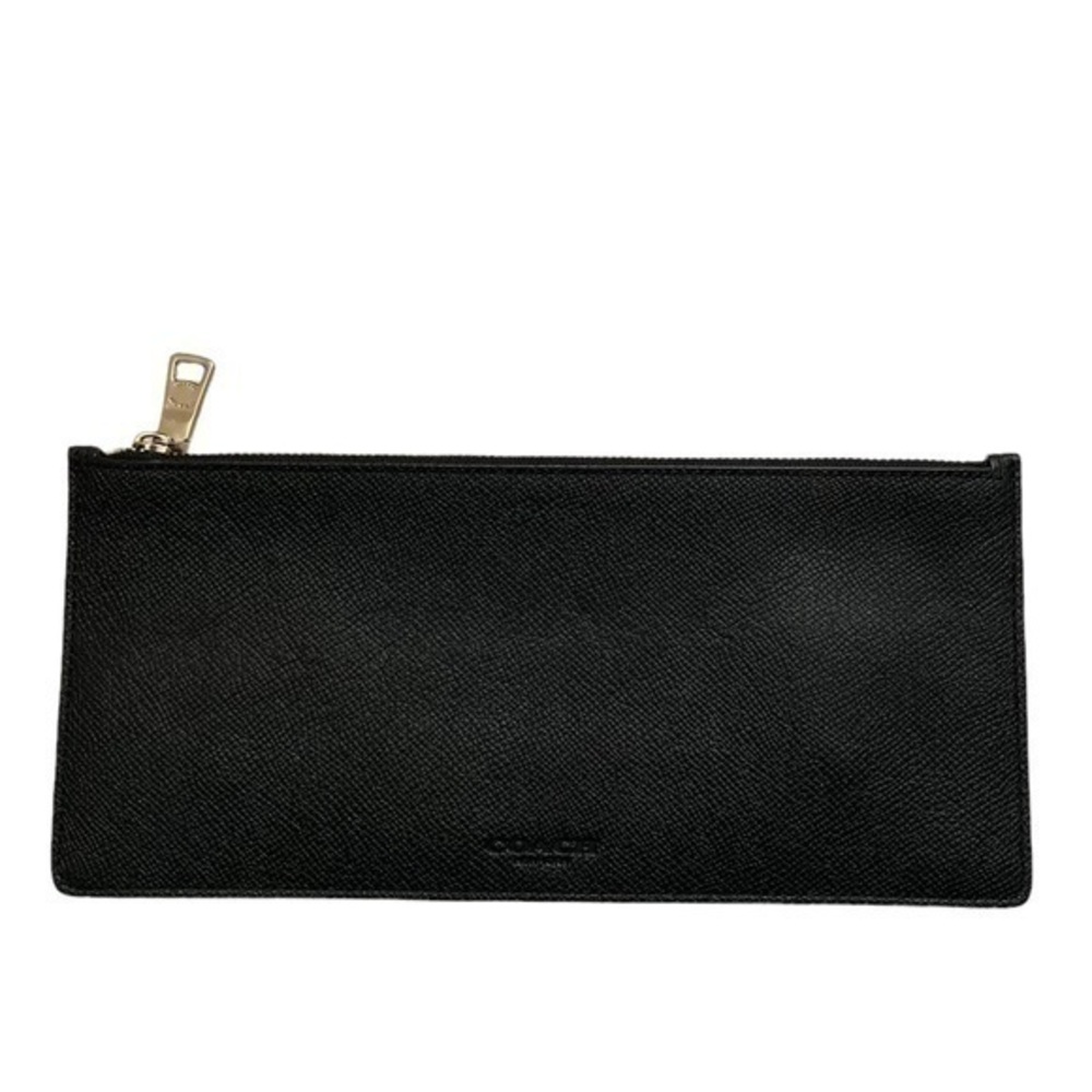 Coach grained black cosmetic case